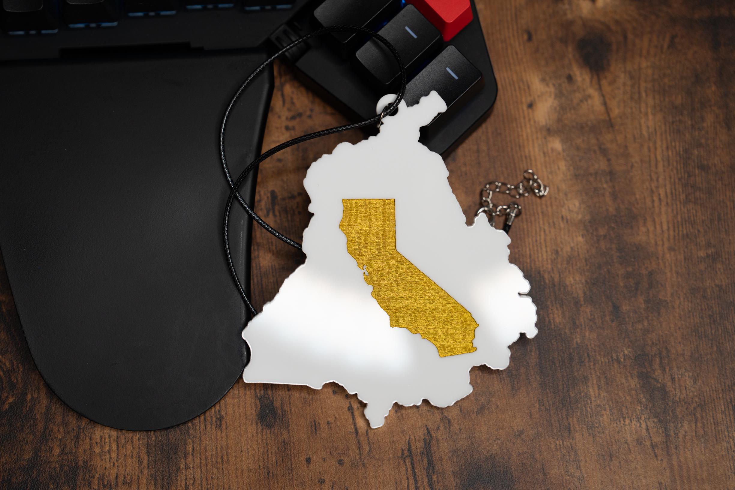 California Punjab Map Rear View Mirror Hang - Sikh Acrylic Decor Gift