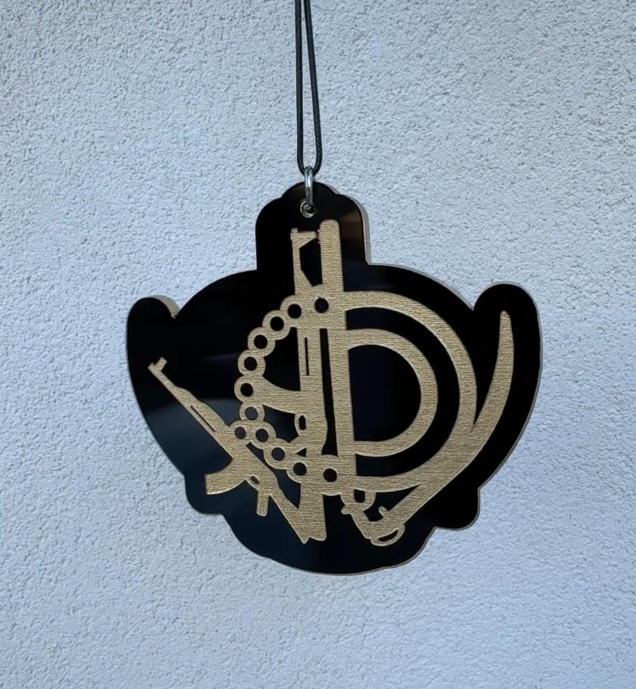 Sikh Khanda Car Rear View Mirror Hanger: Punjabi Pride, Orange Decor