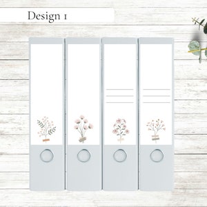 4 stickers for folder spines mini flowers | Boho Flowers | 192 x 61 mm for wide folders