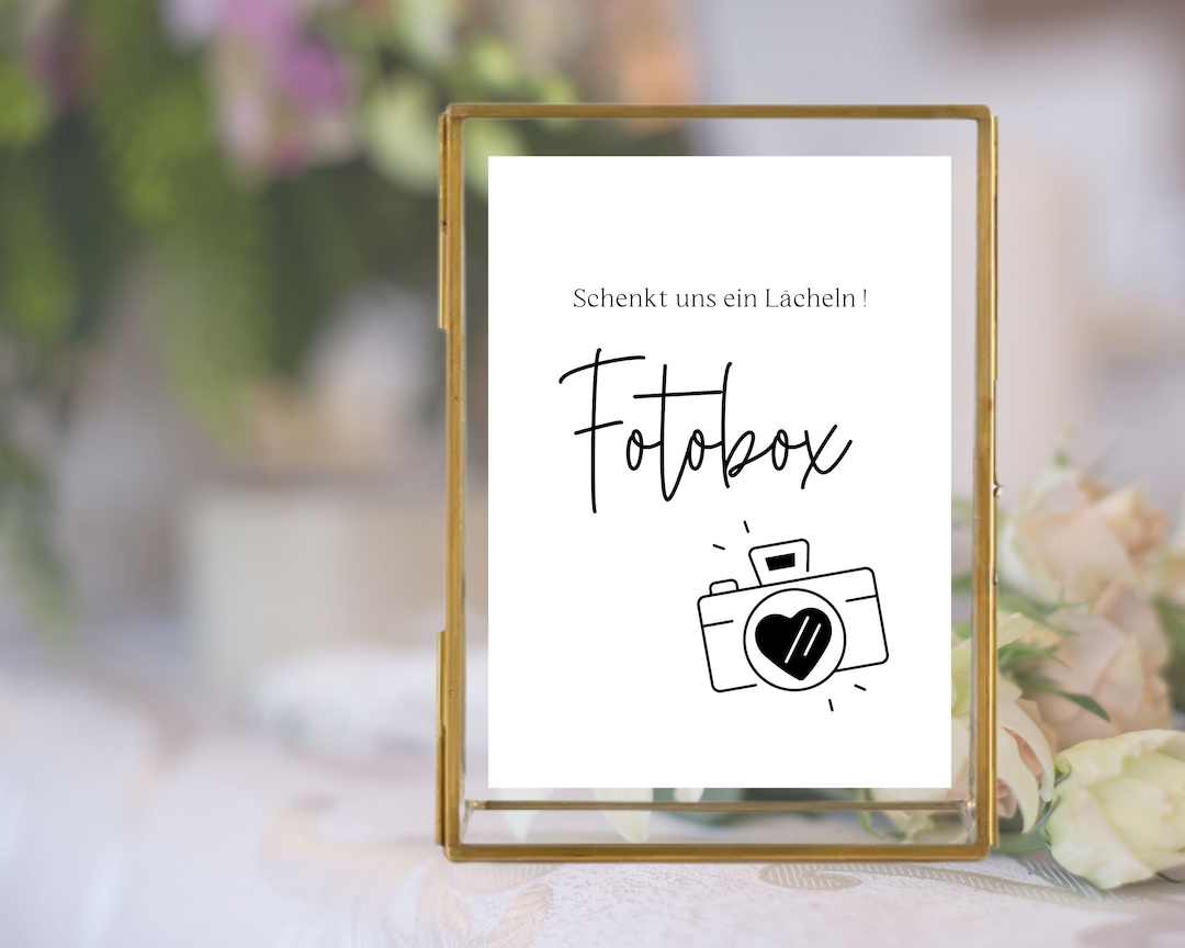 Fotobox Schild Hochzeit schwarzweiß schlicht Fotobox Schriftzug