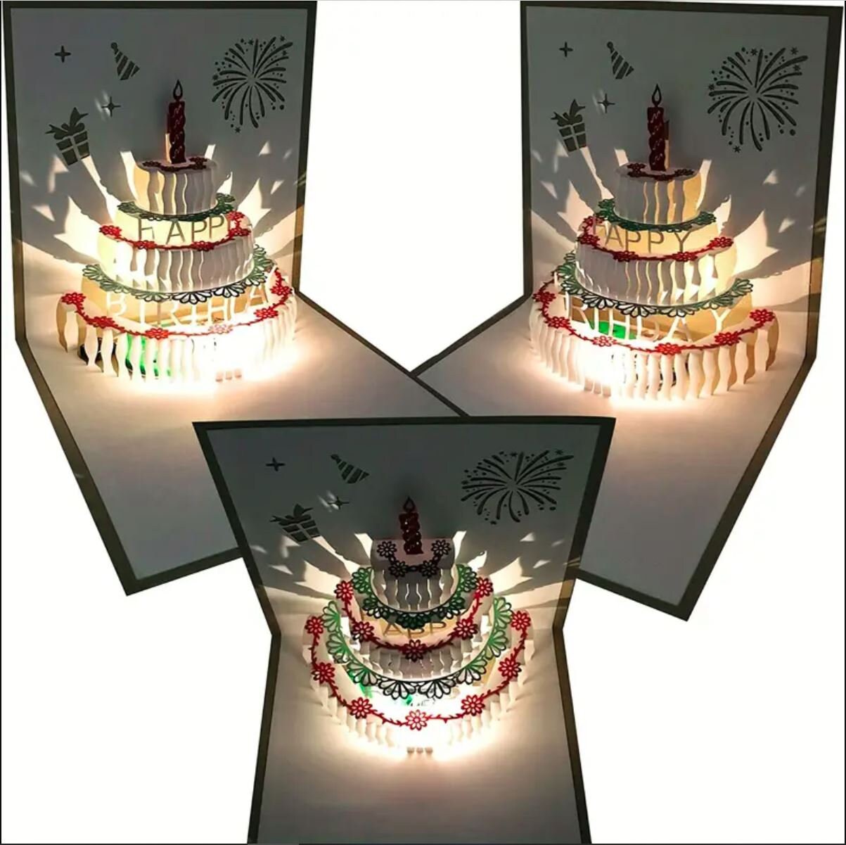 3D Pop up Birthday Card, Musical With LED Lights 1 - Etsy