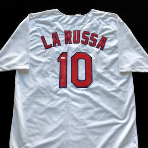 Tony La Russa Signed Autographed White Baseball Jersey with JSA COA | St Louis Great | Size XL