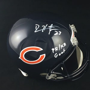 Devin Hester Chicago Signed Autographed Full-Size Replica Football Helmet with JSA CoA | &quot;PR/KR Goat&quot; White Inscription
