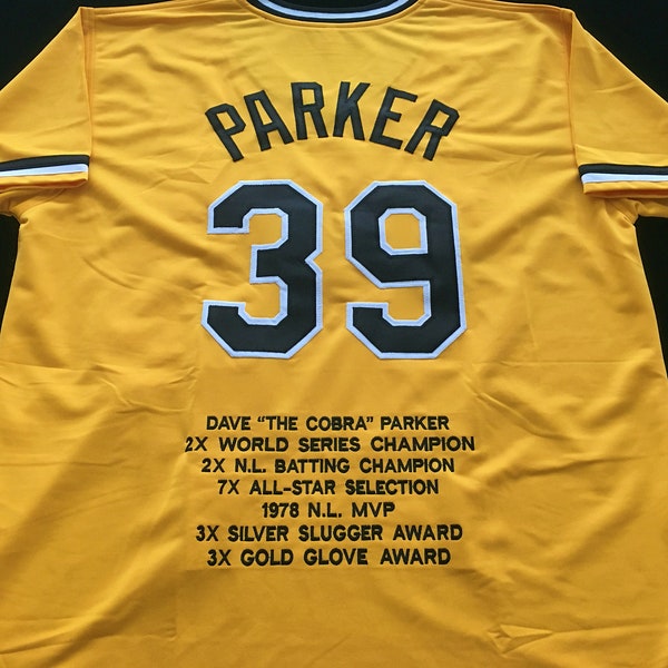 Dave Parker The Cobra Yellow Stat Baseball Jersey (Unsigned) | Pittsburgh Great | Size XL