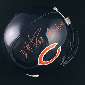 Devin Hester Chicago Signed Autographed Full-Size Replica Football Helmet with JSA COA | &quot;Anytime&quot; Orange Inscription