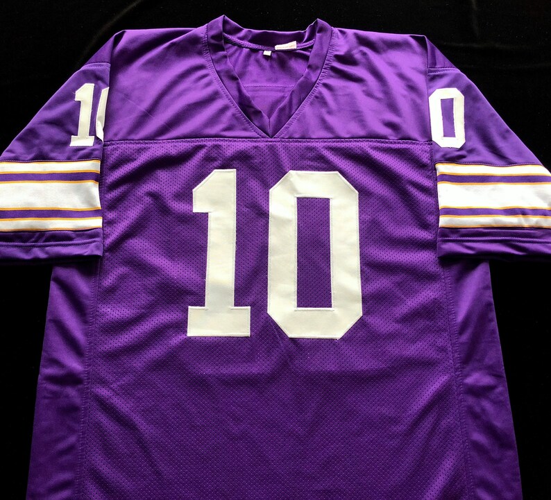 Fran Tarkenton Minnesota Vikings Signed Autographed Purple Football Jersey with JSA COA