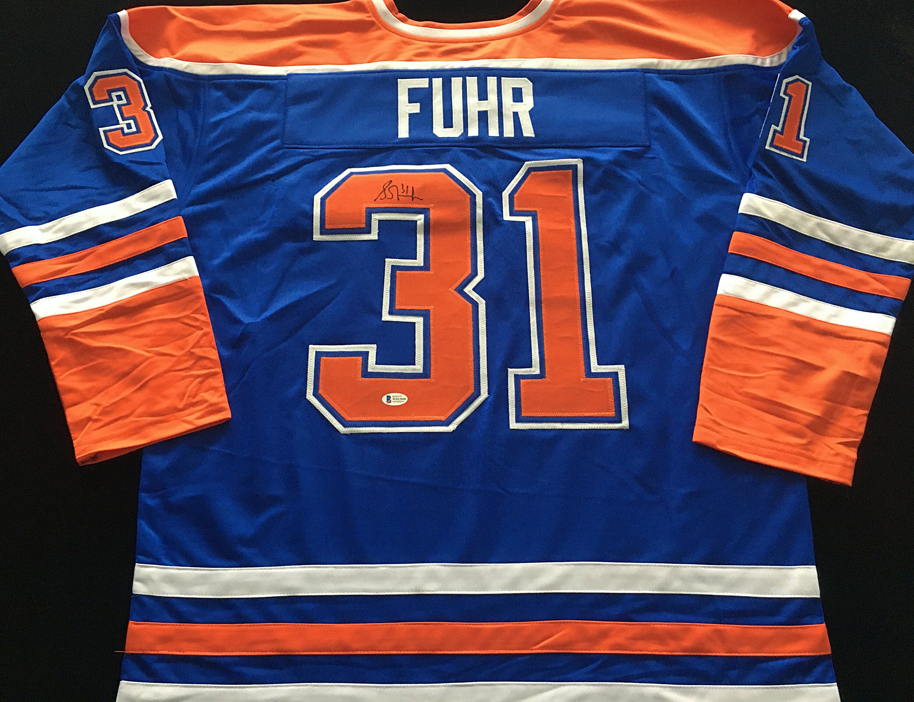 GRANT FUHR Signed Edmonton Oilers Custom Jersey (JSA Witness COA)