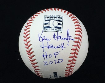 Ken Harrelson Signed Autographed Hall of Fame Baseball with Hawk and HOF Inscriptions and JSA COA | Chicago Announcer