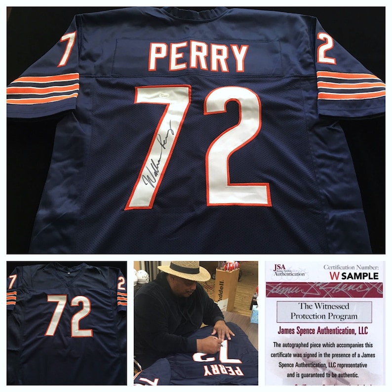 William Perry Signed Autographed Blue 