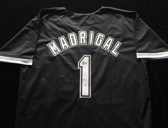 Nick Madrigal Signed Autographed Black Baseball Jersey With 