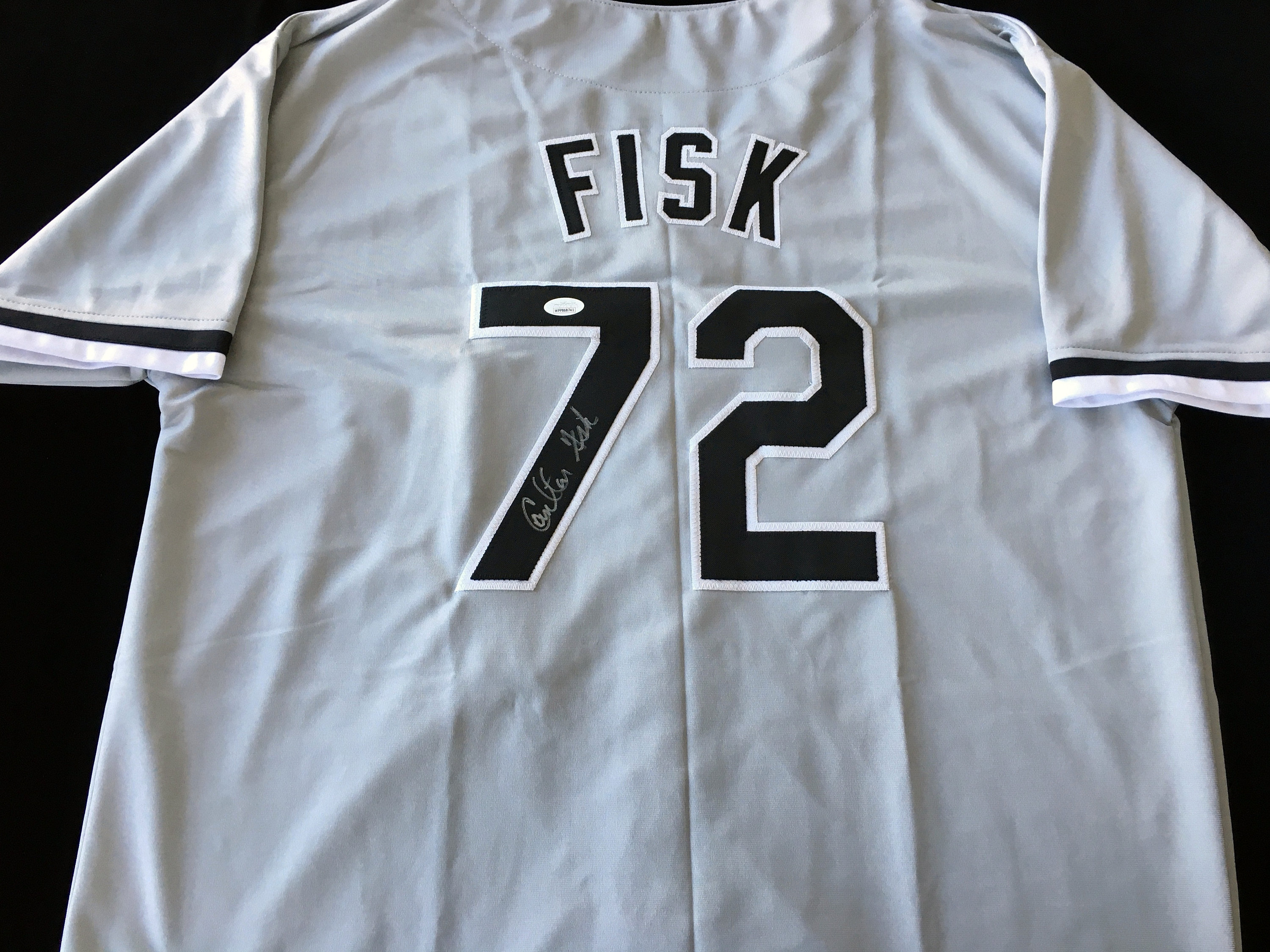 Carlton Fisk Signed Autographed Gray Baseball Jersey With JSA COA 