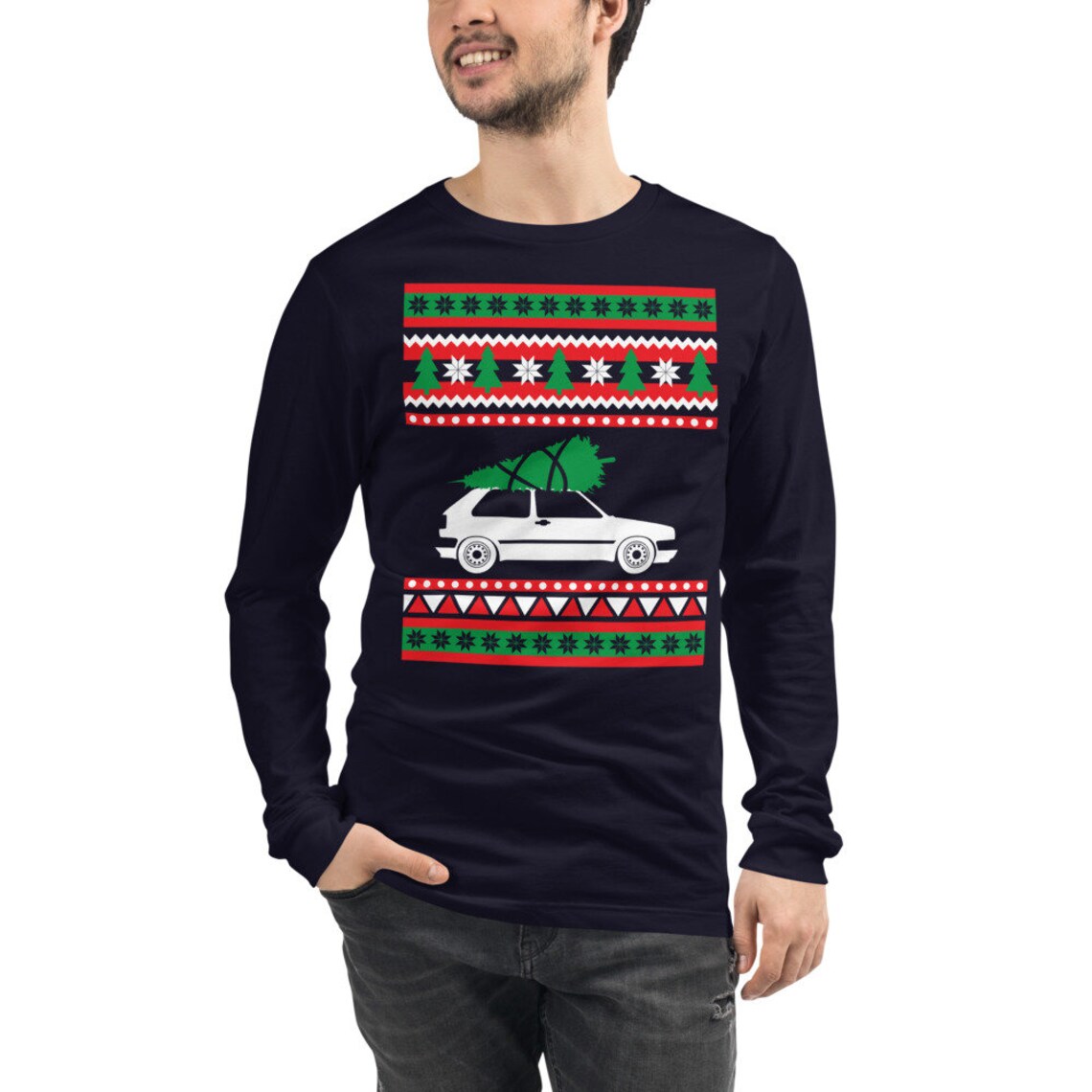 Volkswagen Golf GTI Mk2 Ugly Christmas Sweater Unisex Long Etsy