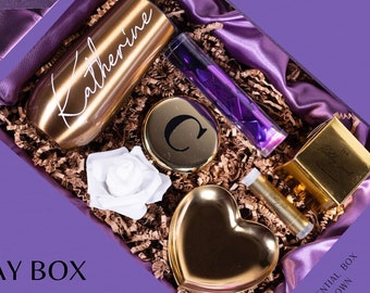 Purple Birthday box - Personalized Birthday gift  - Appreciation gift for her- luxury - Mom, Friend, Aunt, Wife, Anyone - Elegant gift