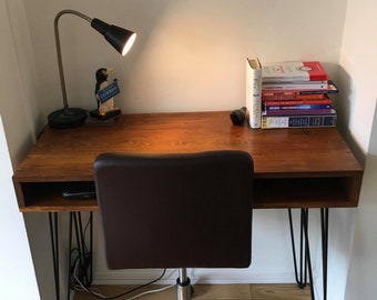 Recycled wood hair pin desk