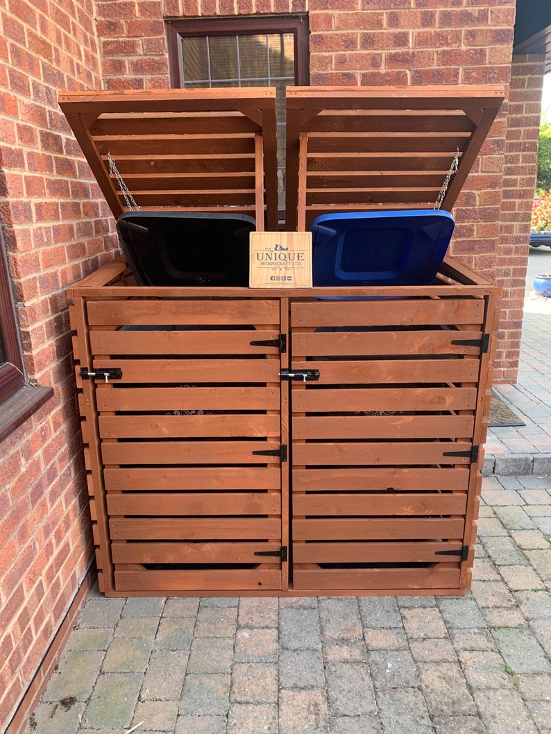 Double Wheelie Bin Storage Unit Etsy UK