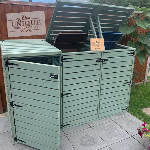 Triple Wheelie Bin Store With Green Roof Planter Etsy UK