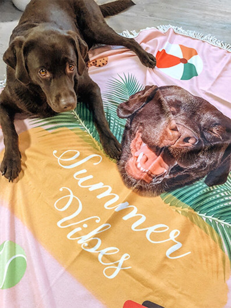 Custom Beach Towel Dog Photo Beach Towel Cat Picture Towel Etsy