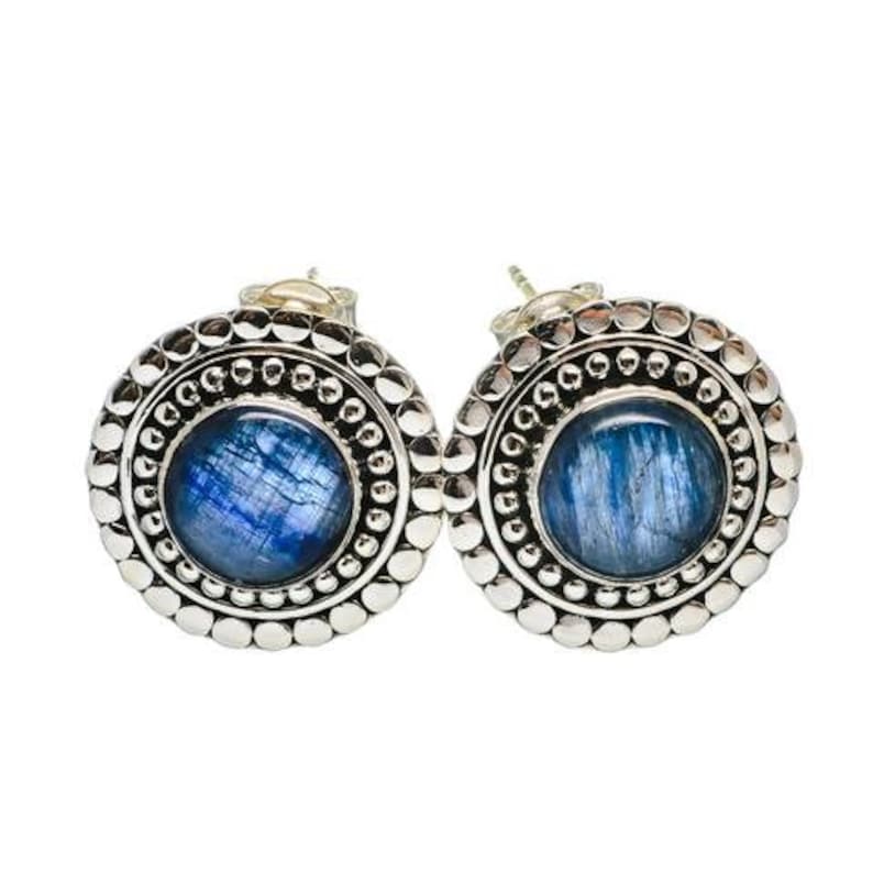 Sale 925 Sterling Silver Kyanite Jewelry Simple Kyanite Studs Kyanite Earrings Gift Wife Sis Mom Oval Studs 925 Silver Stud Earrings