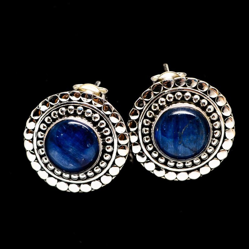 Sale 925 Sterling Silver Kyanite Jewelry Simple Kyanite Studs Kyanite Earrings Gift Wife Sis Mom Oval Studs 925 Silver Stud Earrings