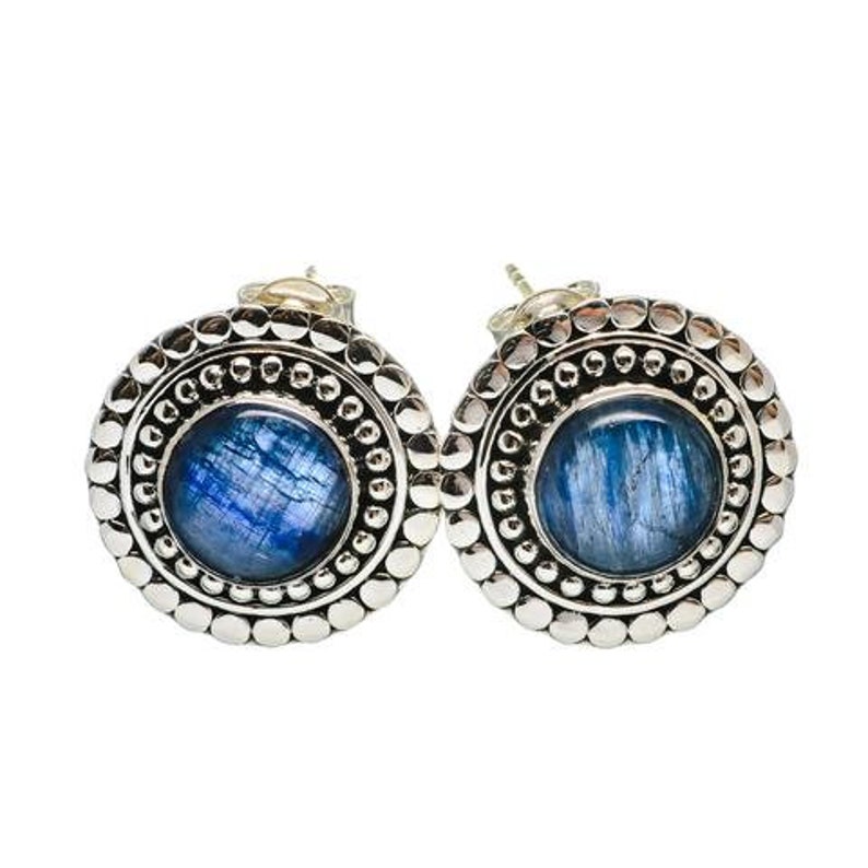 Sale 925 Sterling Silver Kyanite Jewelry Simple Kyanite Studs Kyanite Earrings Gift Wife Sis Mom Oval Studs 925 Silver Stud Earrings