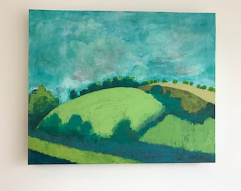 Absract landscape ~ Original artwork ~ Canal