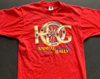 Vintage 80s Harley Davidson HOG Rally Tshirt -- Vintage Unisex Tshirt