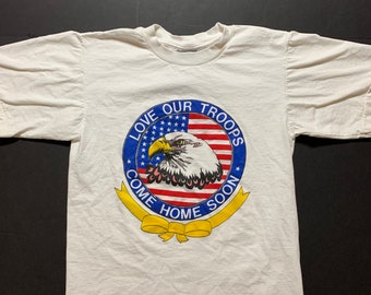 Vintage Love Our Troops Tshirt -- Vintage Unisex Tshirt