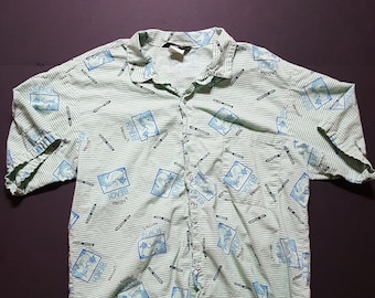 Vintage 80's Island Beach Short Sleeve Shirt -- Vintage Unisex Short Sleeve Shirt