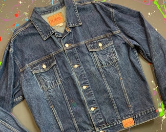 Vintage 90s GUESS JEANS Denim Jacket Size 3XL