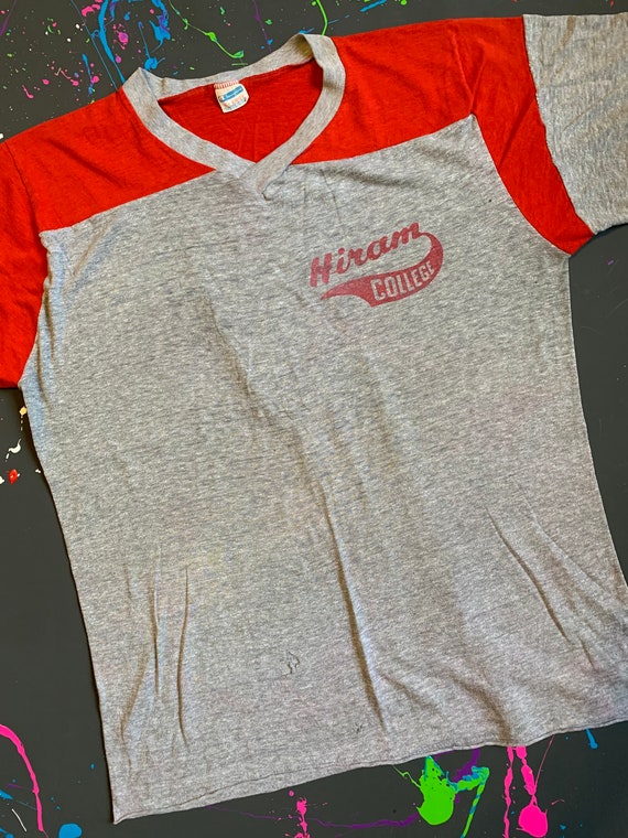 Vintage 80s Champion Hiram College Tshirt Size XL… - image 2