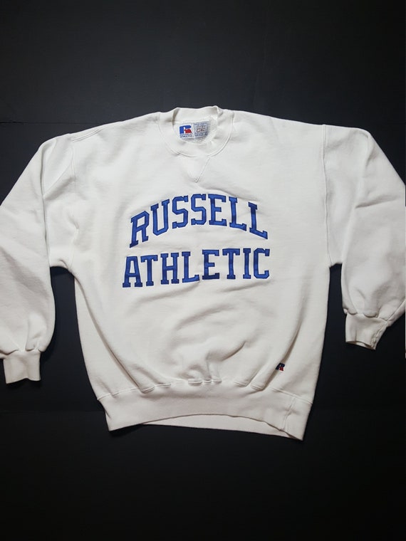 russell athletic white sweatshirt