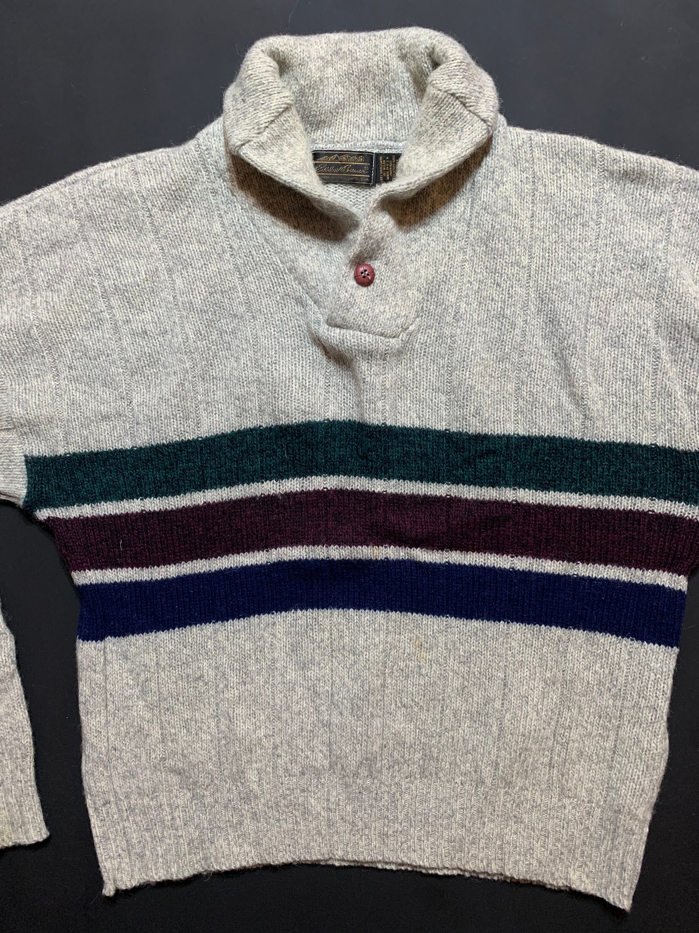 トップス 80s Eddie bauer shawl color knit sweater Vintage 80s Eddie Bauer Shawl Sweater -- Vintage Unisex
