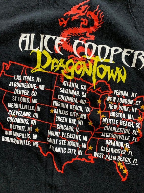 Vintage Alice Cooper Dragon Town Tour Tshirt -- V… - image 7