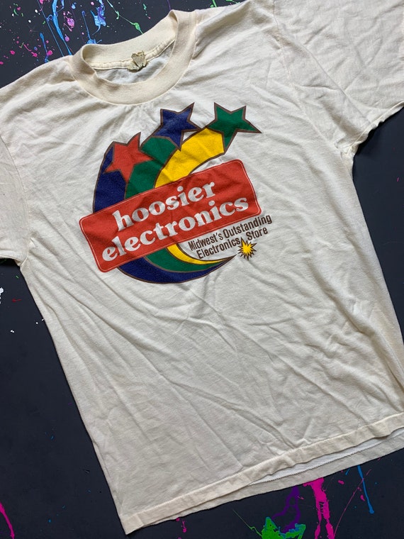 Vintage 80s Hoosier Electronics Tshirt Size Large - image 2