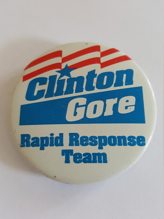 Vintage Clinton Gore Campaign Pinback Button -- V… - image 2