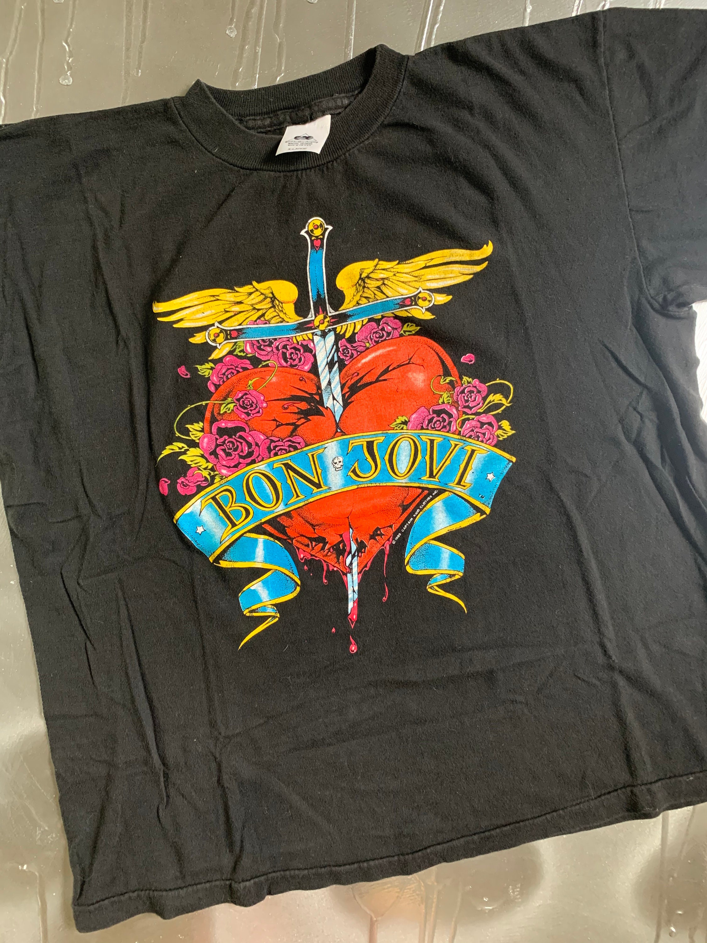 Vintage 1989 Bon Jovi America Tour Tshirt Size Xlarge - Etsy