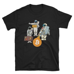 Bitcoin Astronaut Crew T-shirt/ Bitcoin T-Shirt/Cryptocurrency Tee/Crypto Fun Shirts/Unisex T Shirt/Bitcoin T Shirts/Crypto Tee For Men