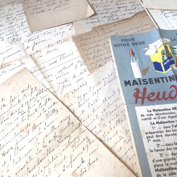 Vintage 19s French Handwritten Ephemera To Download 10 Etsy