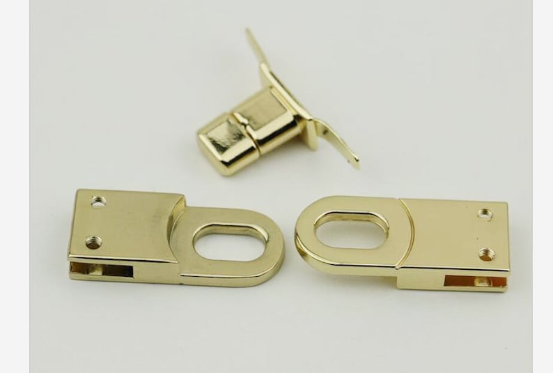 10sets 58*16mm Diy leather handbag 3 in 1 gold silver square twist turn snap purse lock purse supplier hardware accessories NFL-0186