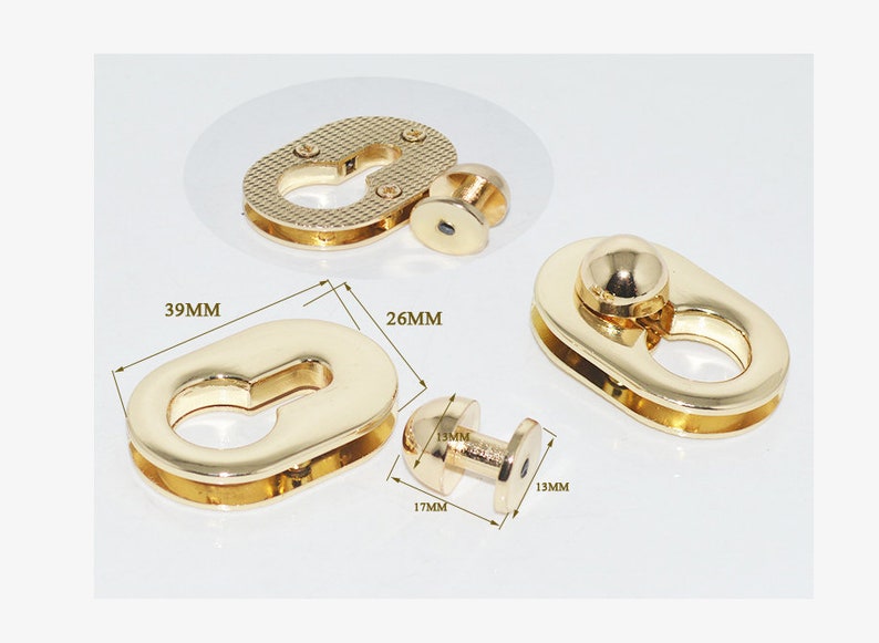 20pcs 39*26mm oval lone circle diy leather bag purse screw lock purse supplier hardware accessories NFL-178