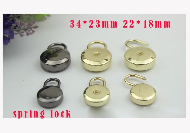 10pcs 2318mm DIY leather purse bag decoration round pine Spring padlock hanger lock accessories NFL-PL-009