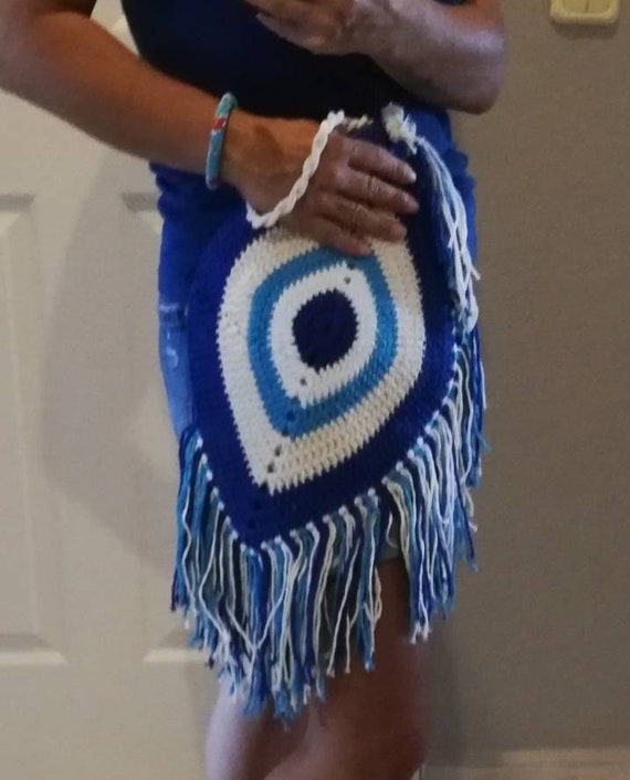 evil eye crochet bag