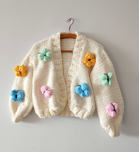 Pink Butterflies Cozy Pastel Sweater Pink Butterflies Cozy Pastel Sweater