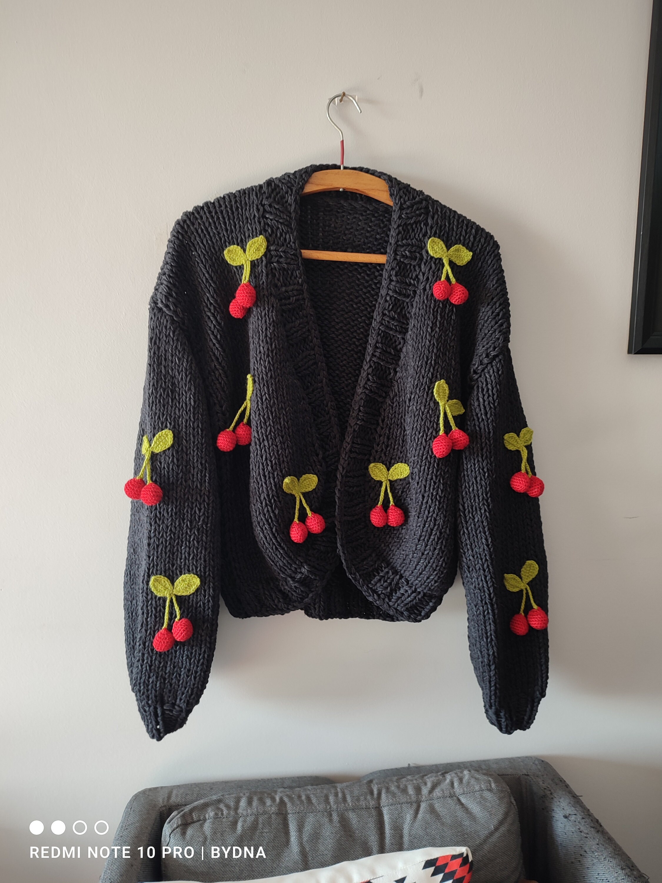 BYDNA Cotton Black Cherry Cardigan, Cozy Cotton Knittings, Woman