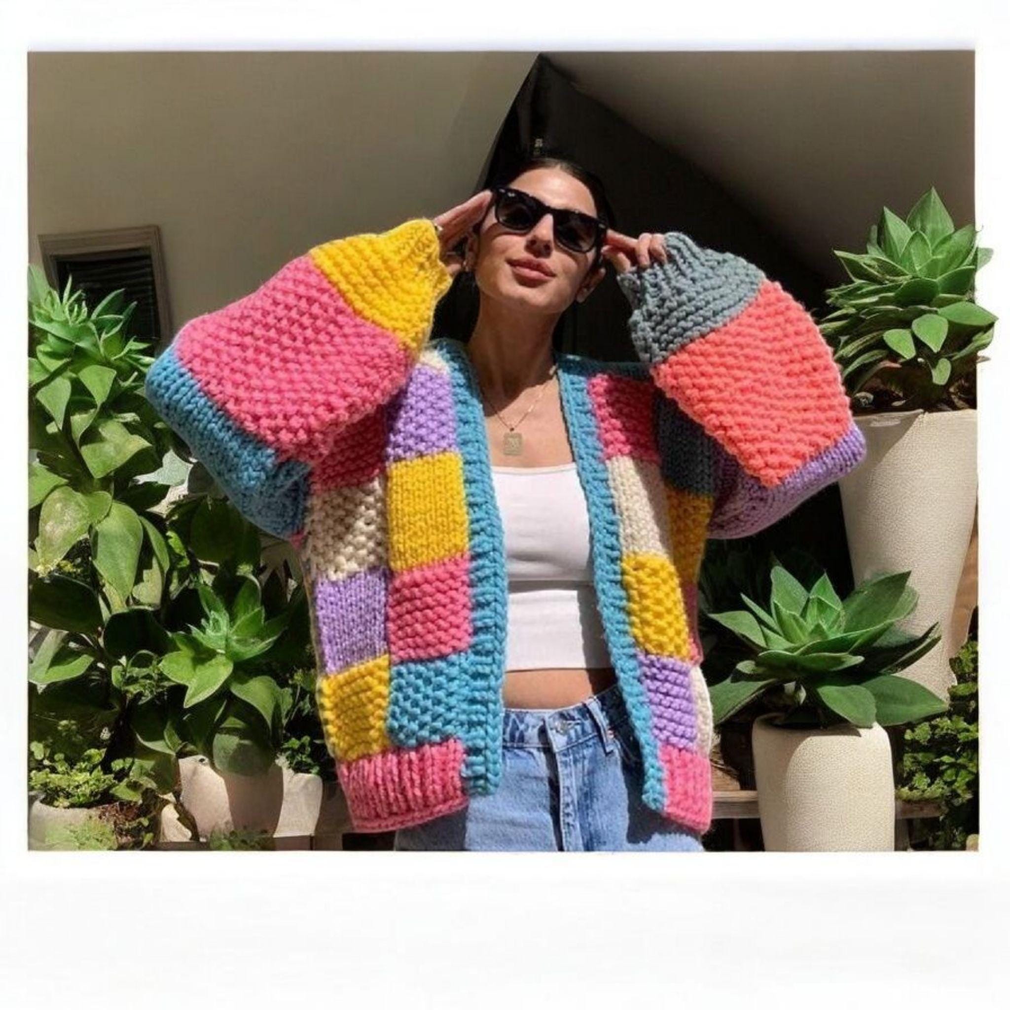 ジャケット・アウター vintage handmade multi color knit ジャケット・アウター vintage handmade multi color knit Vintage