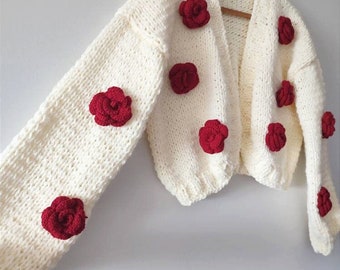 【danbo♡】Rose flower motif cardigan Rose flower motif cardigan | ファッション通販サイト NUGU