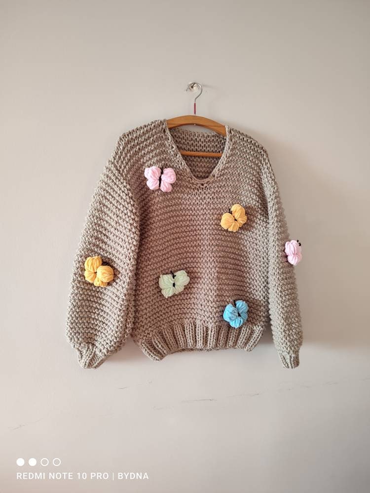 X-Girl 【 Women's Xg Butterfly Oversized Knit Sweater Womens 】 レディース X-Girl Women's XG Butterfly Oversized Knit Sweater Vanilla