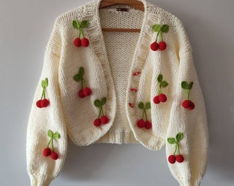 トップス Embroidered Design Summer Knit Cardigan Women's Embroidery Knit Cardigan Open Front Cardigan V Neck