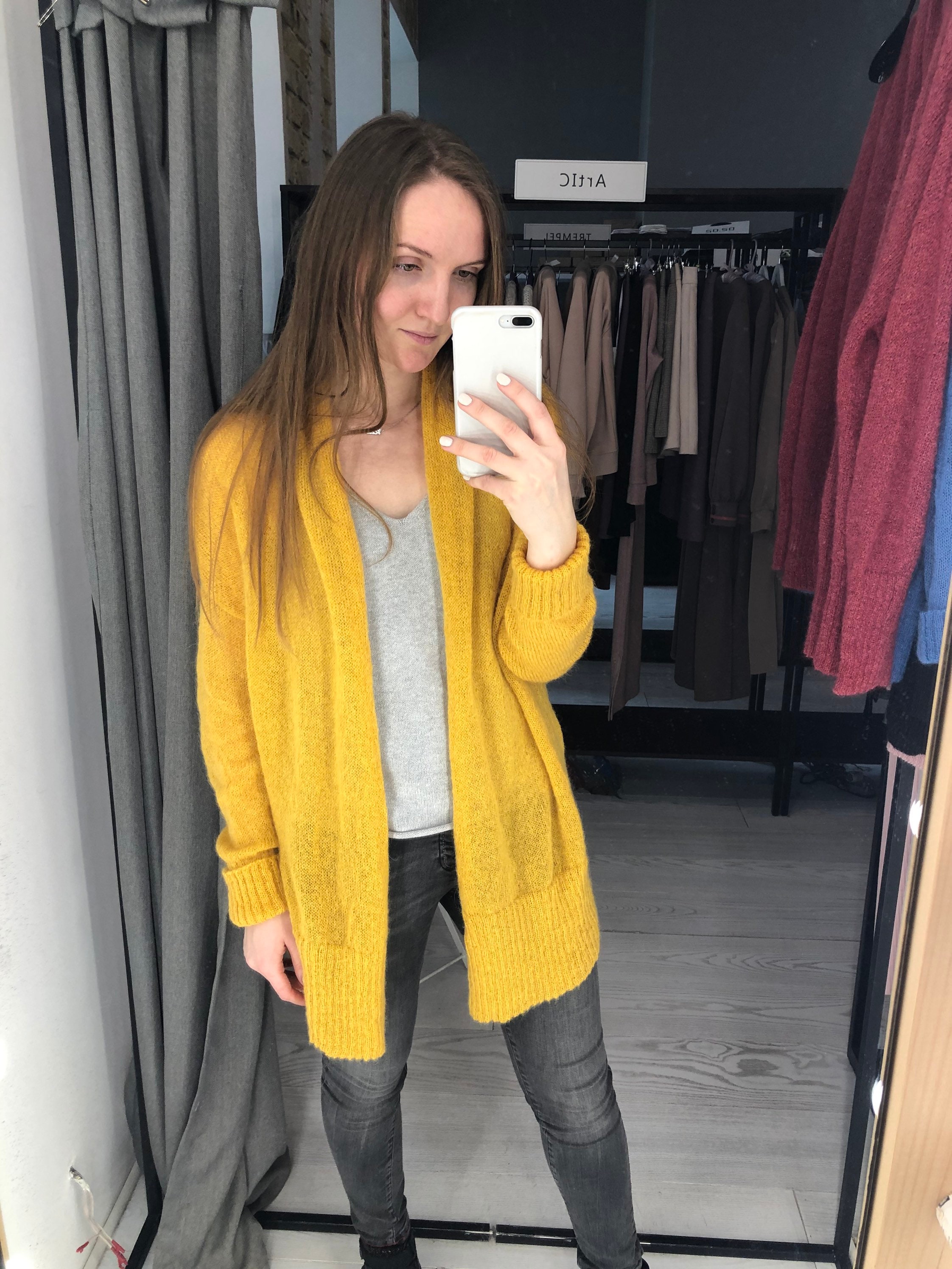 Long cardigan clearance mustard