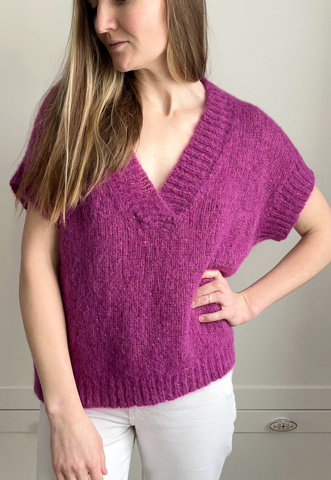 Mia hand-knitted vest Purple Blue main image 0